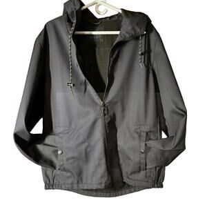 Nomad Jacket Tech Fleece Lined Hooded Full Zip Hood Drawstring Navy Men's XL